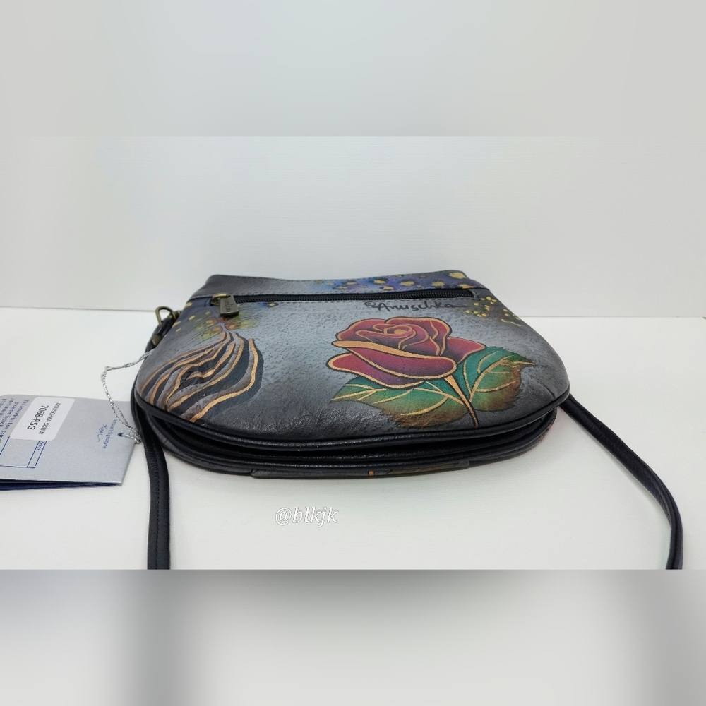 Anuschka Hand Painted Leather Crossbody Bag NWT - Picture 4 of 13
